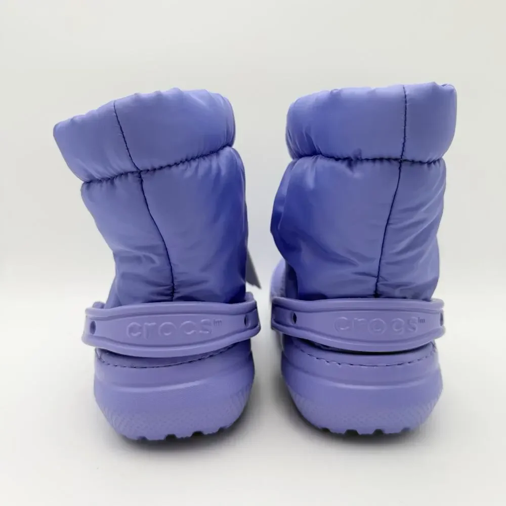 Crocs Womens Classic Lined Neo Puff Boots Size 6 Purple NWT